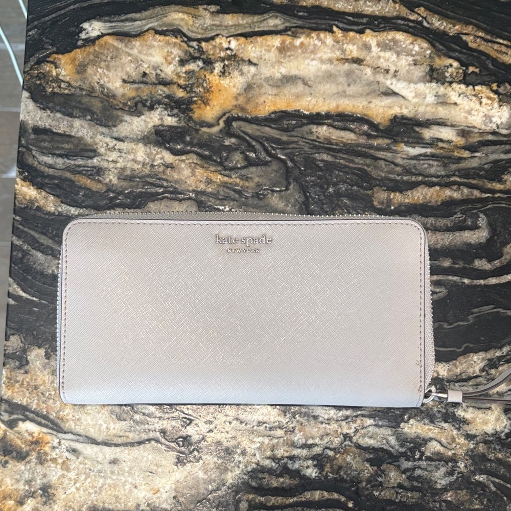 Kate Spade Light Gray Saffiano Leather Wallet